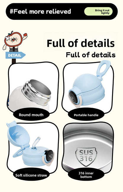 Smart Children's Student 316 Stainless Steel Insulated Cup with Straw Portable Water Bottle