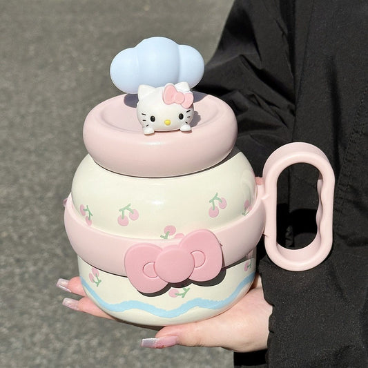 Kitty Large Capacity Plastic Straw Cup