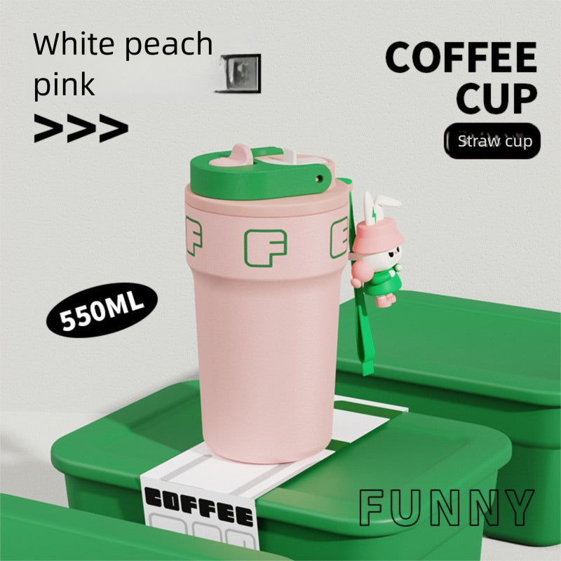 Temperature Display Travel Straw 316 Insulated Cup Office Coffee Cup