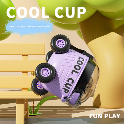 Mars Rover Plastic Cup Outdoor Portable Bounce Lid Straw Cup