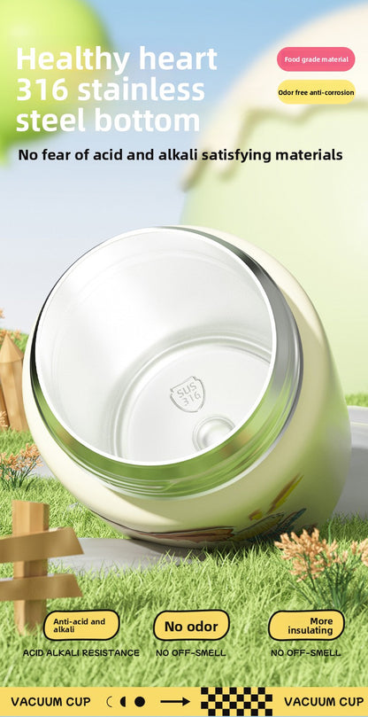 316 Stainless Steel Insulated Cup Children's Fun Straw Cup Children's Water Bottle with Cup Sleeve