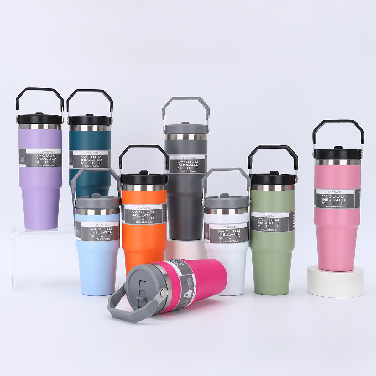 Portable Travel Mug with One Drinking Spouts Lid