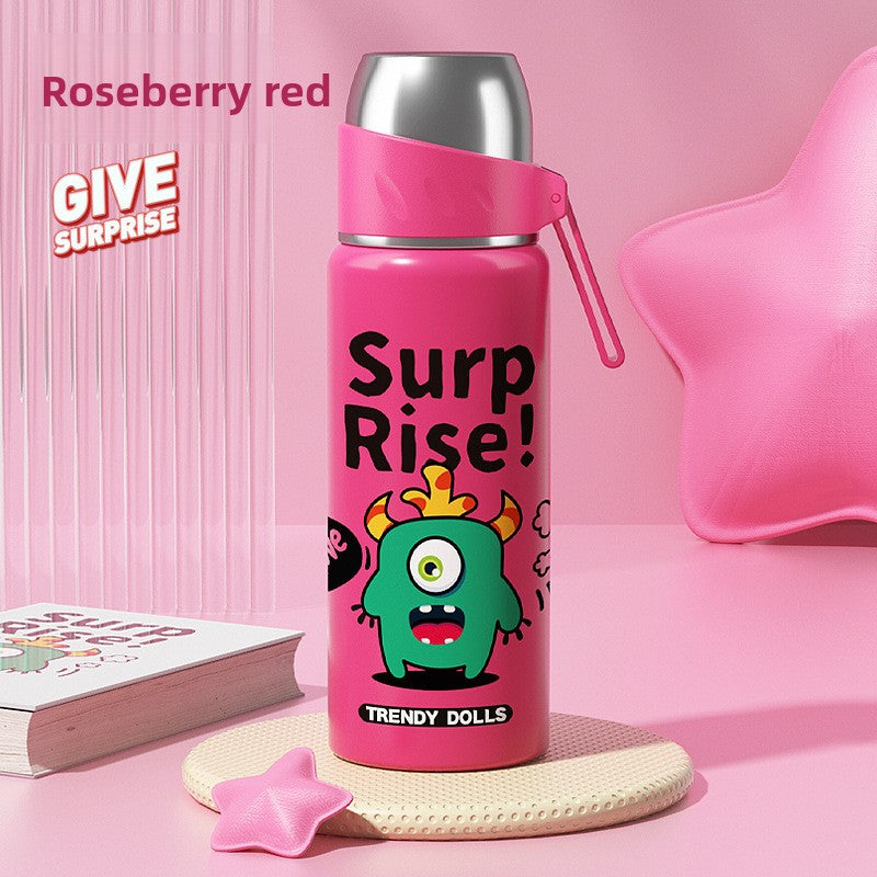 Children's Insulated Cup 316 Stainless Steel Cartoon Straw Bullet Cup