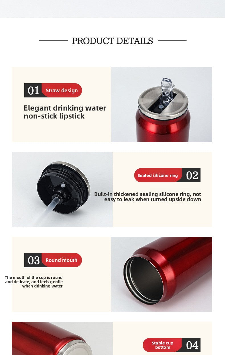 Can Vacuum Insulated Cup Simple Coke Straw Cup