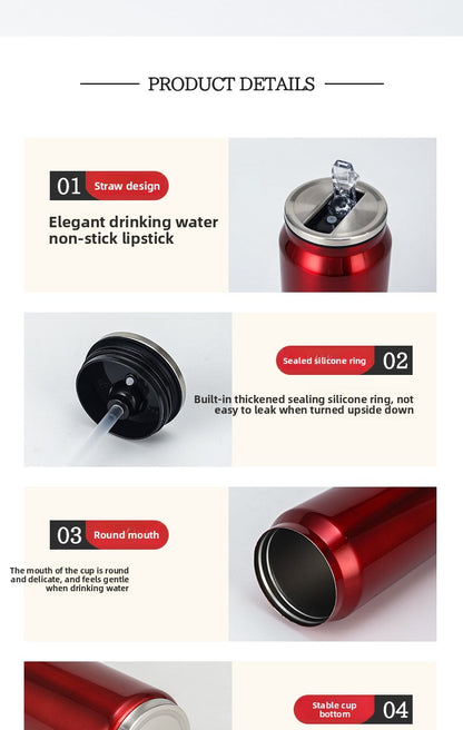 Can Vacuum Insulated Cup Simple Coke Straw Cup