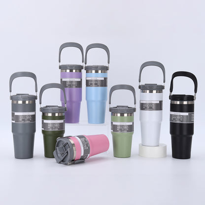 Portable Travel Mug with Double Drinking Spouts Lid