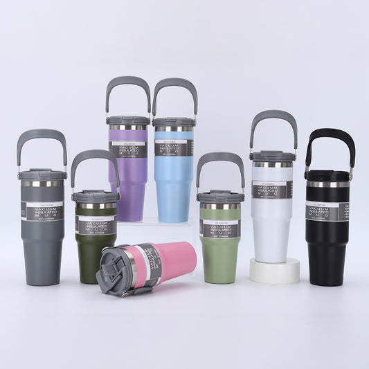 Portable Travel Mug with Double Drinking Spouts Lid