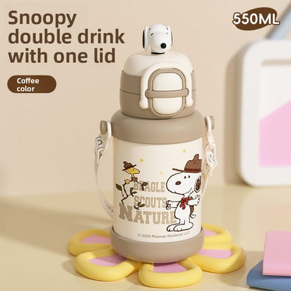 Snoopy Double Drink 316 Insulated Straw Cup