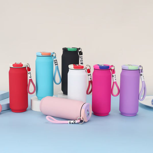 304 Stainless Steel Travel Cup Outdoor Portable Easy-to-Pull Can with Strap