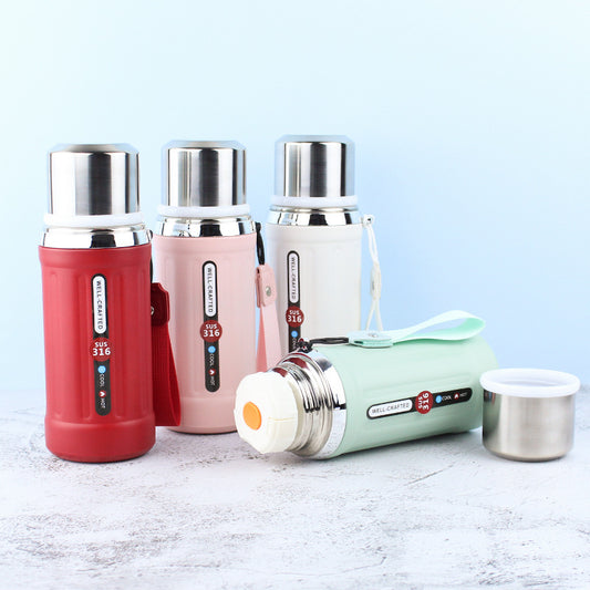 316 Stainless Steel Retro Roman Column Insulated Cup Outdoor Portable Large Capacity Water Cup