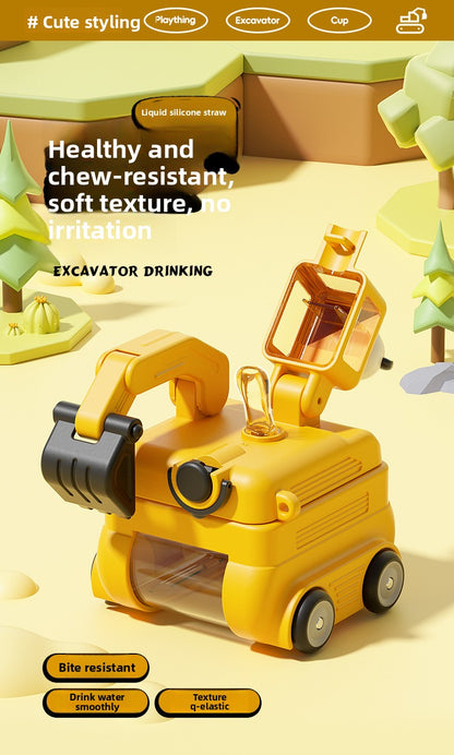 Children's Plastic Cup Small Excavator Student Toy Water Cup