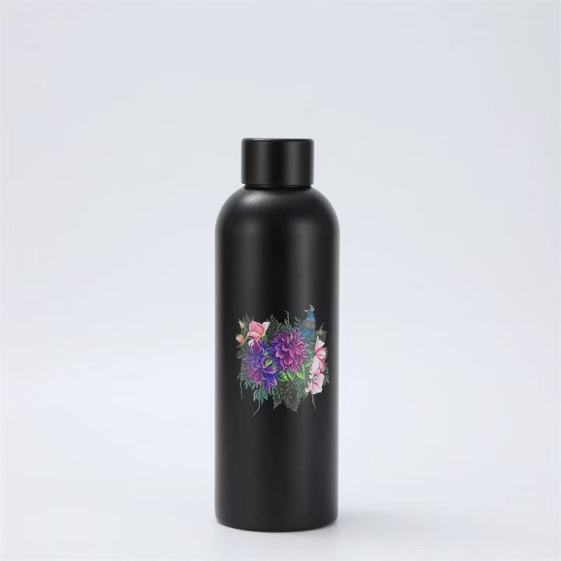 304 Stainless Steel Rubber Paint Small Mouth Bottle Thermos Cup Solid Color Minimalist