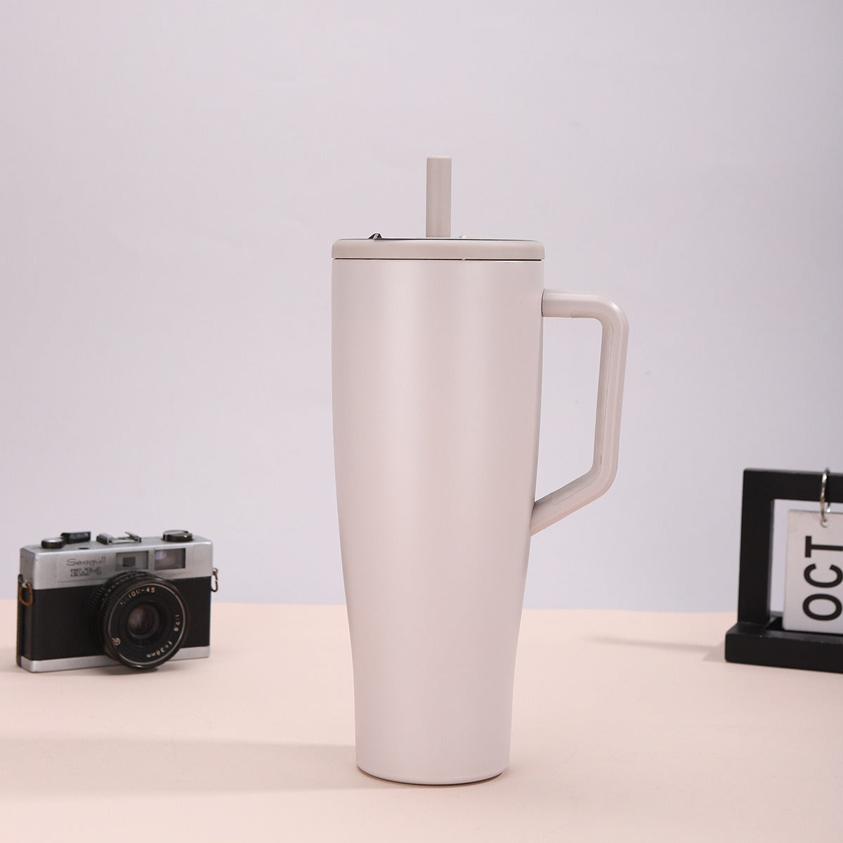 40oz Handle 304 Stainless Steel Straw Cup Outdoor Sports Leakproof