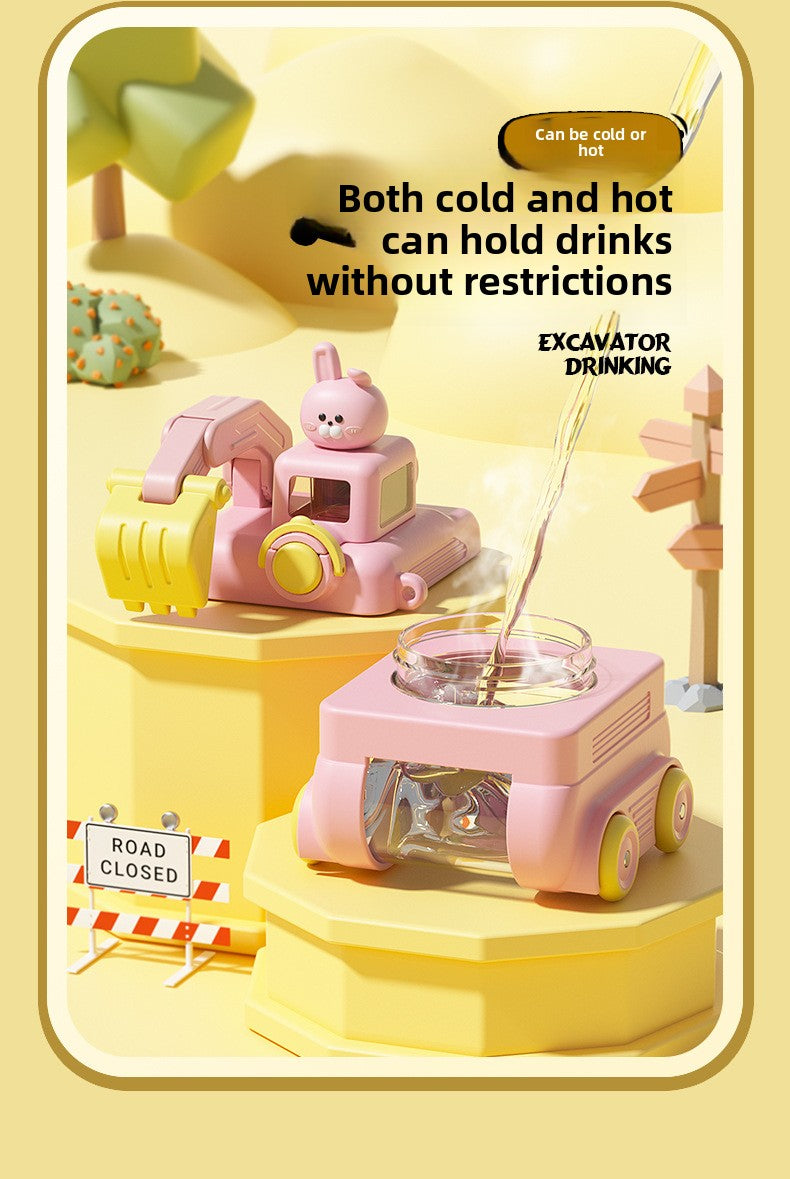 Children's Plastic Cup Small Excavator Student Toy Water Cup