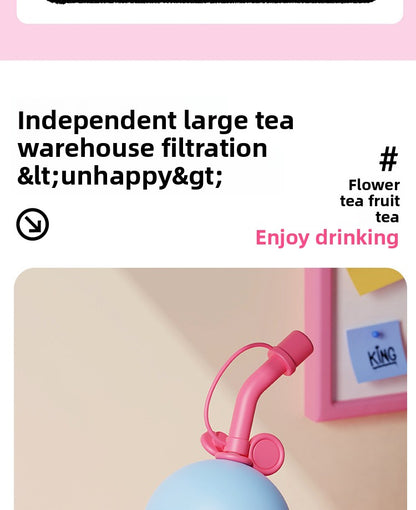 Insulated Cute Portable 316 Tea Brewing Straw Cup