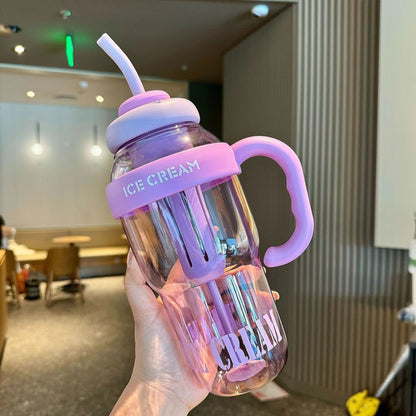 Large capacity plastic cup outdoor sports portable water bottle food grade