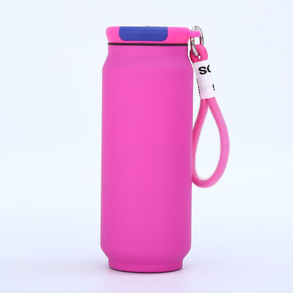 304 Stainless Steel Travel Cup Outdoor Portable Easy-to-Pull Can with Strap