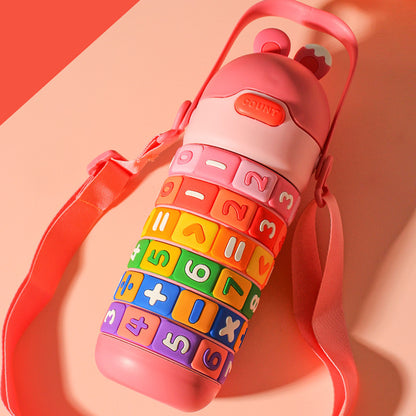 Children's Educational Insulated Cup Cartoon Straw Cup Number Game