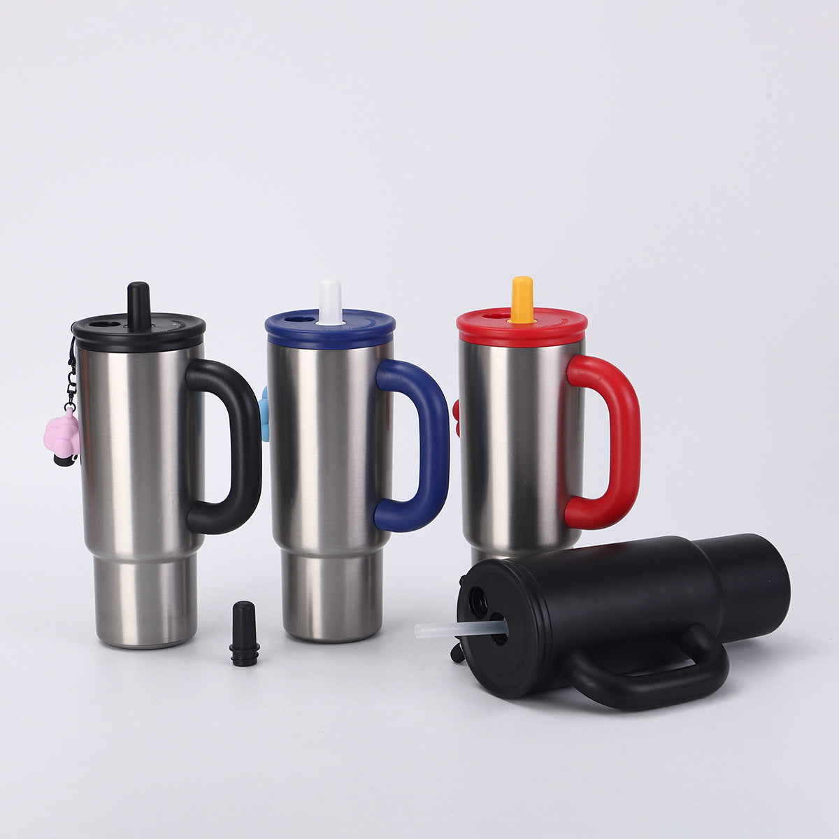 304 Stainless Steel Handle Insulated Cup Portable Car Straw Cup
