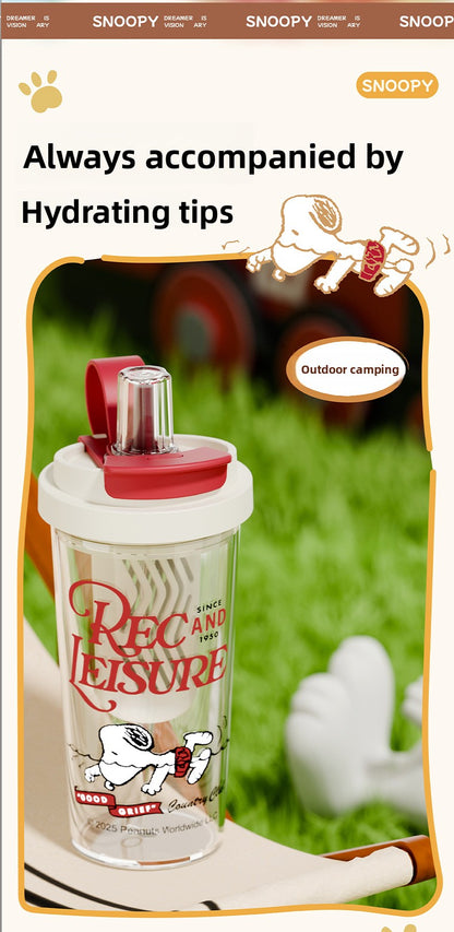Snoopy Children's Plastic Large Capacity Straw Plastic Cup