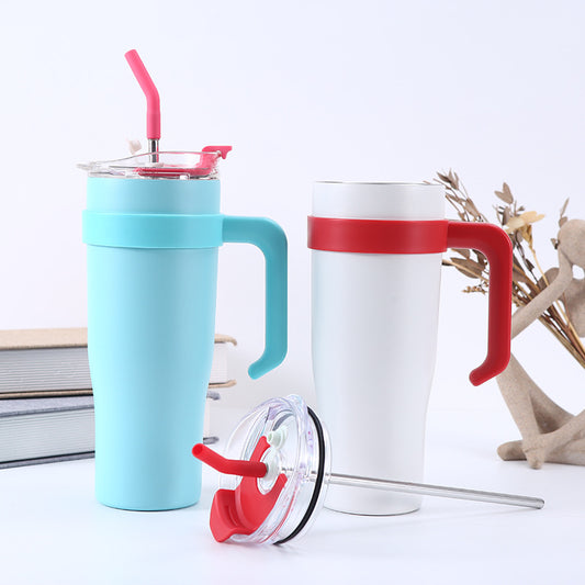 Large Capacity Insulated Cup Stainless Steel Handle 40oz Thermal Insulation Cold Insulation Outdoor Sports Fitness Exercise