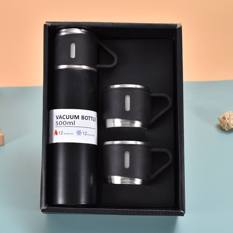 Business One Cup Three Lid Insulated Cup Set 304 Stainless Steel Portable Gift