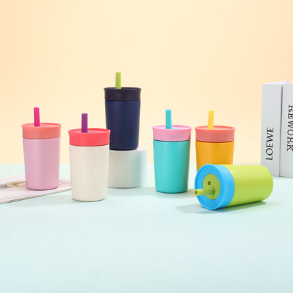 12oz Mini 304 Stainless Steel Silicone Straw Insulated Cup