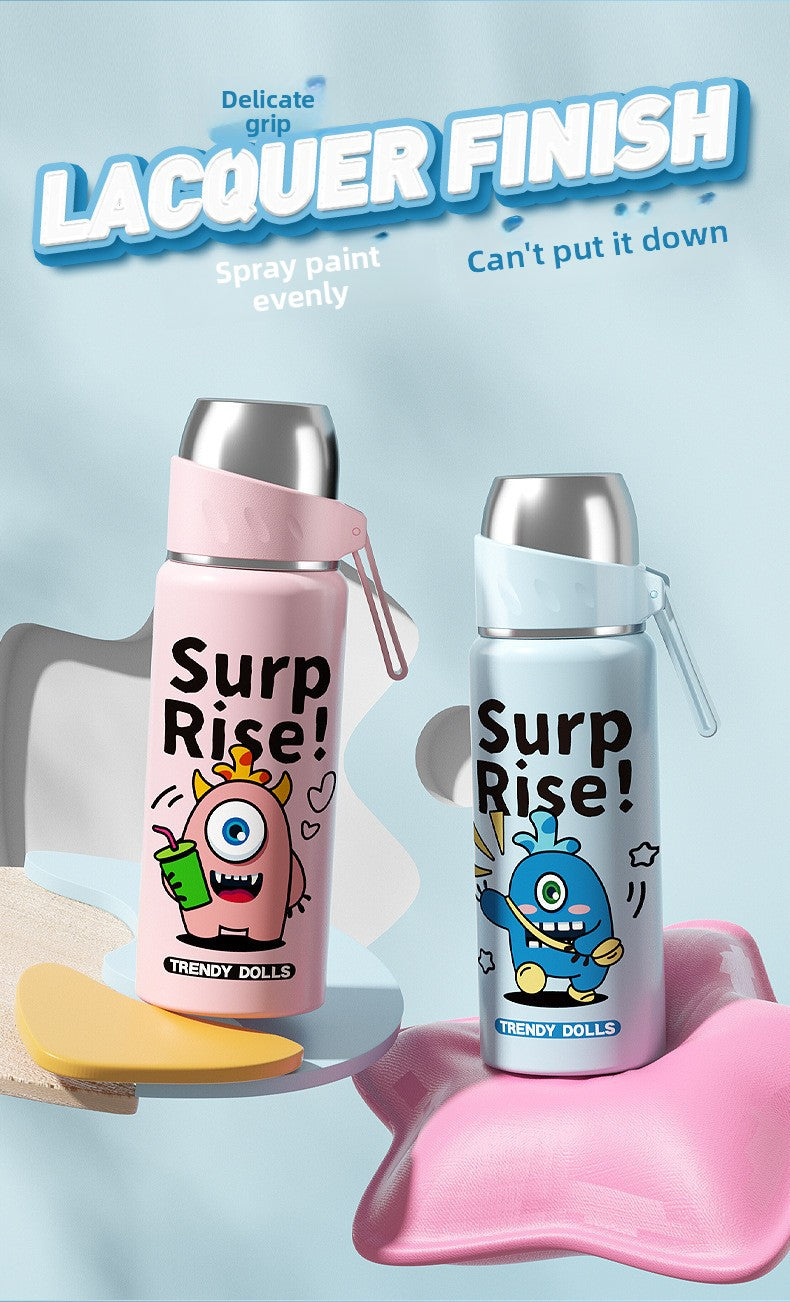 Children's Insulated Cup 316 Stainless Steel Cartoon Straw Bullet Cup
