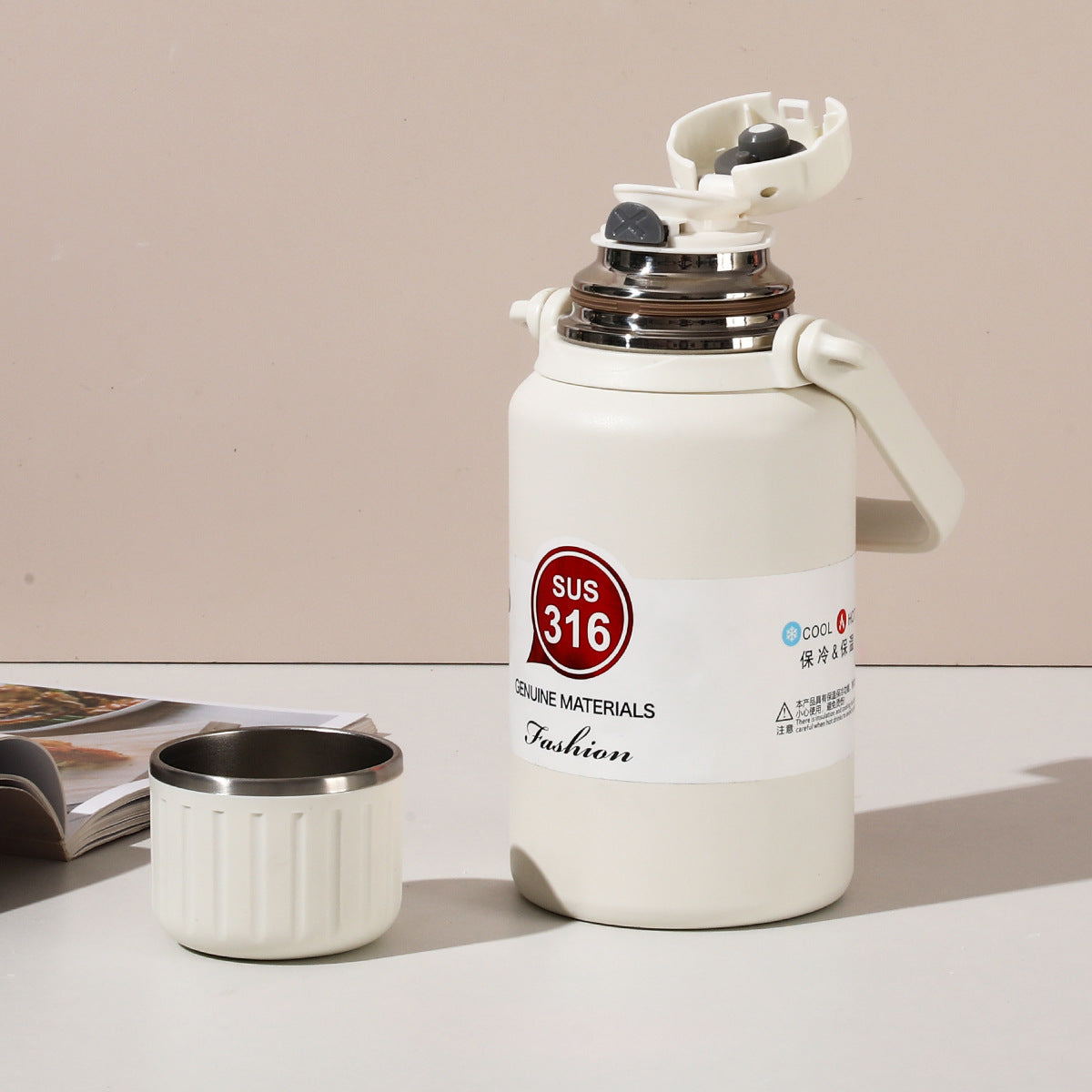 316 Stainless Steel Insulated Portable Temperature Display Handheld Kettle