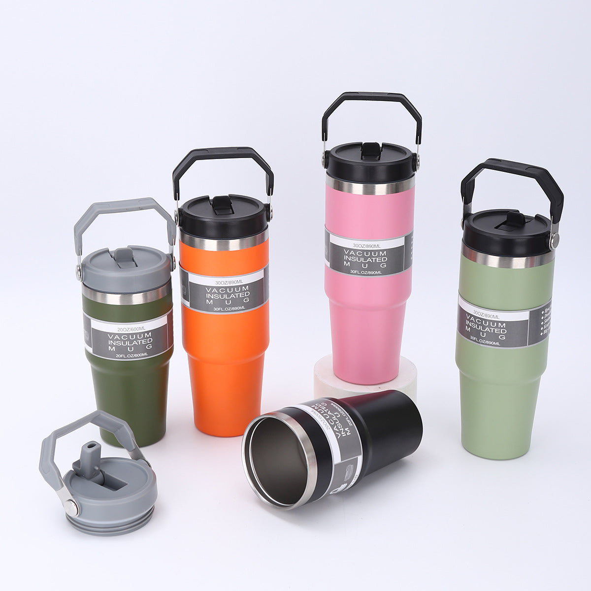Portable Travel Mug with One Drinking Spouts Lid