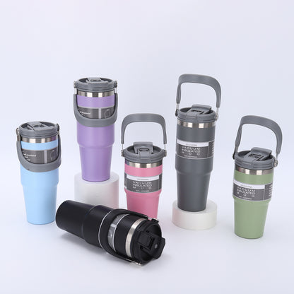 Portable Travel Mug with Double Drinking Spouts Lid