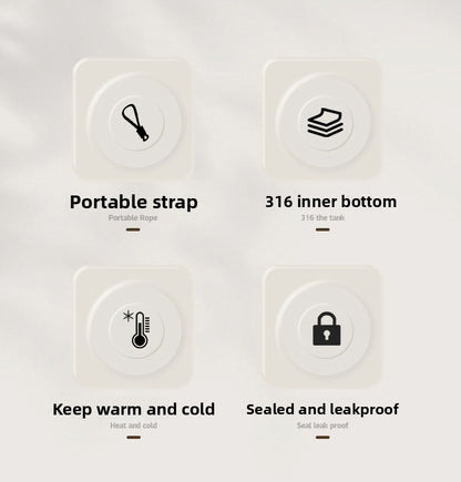 316 Stainless Steel Insulated Portable Temperature Display Handheld Kettle