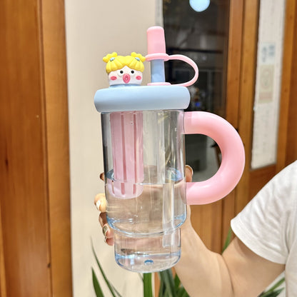 Portable Straw Cup Large Capacity High Temperature Resistant Drop Resistant Plastic Cup