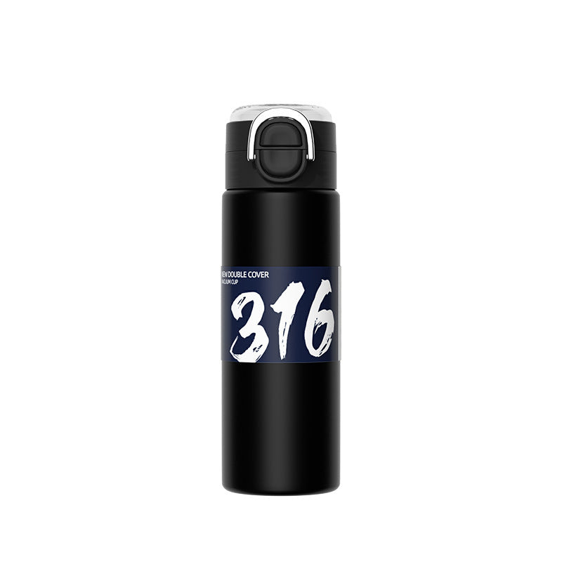 316 Stainless Steel Insulated Cup Portable Straw Cup Double Drinking Bounce Cup