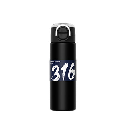 316 Stainless Steel Insulated Cup Portable Straw Cup Double Drinking Bounce Cup