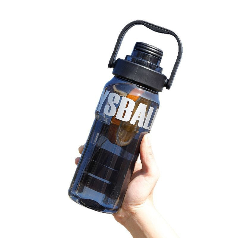 Large-capacity straw double-drink high-temperature resistant portable plastic cup