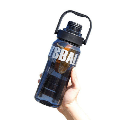 Large-capacity straw double-drink high-temperature resistant portable plastic cup