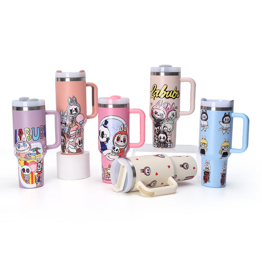 labubu Cartoon Series 40oz Large Capacity Outdoor Portable Straw Cup