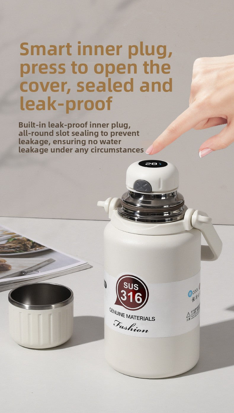 316 Stainless Steel Insulated Portable Temperature Display Handheld Kettle