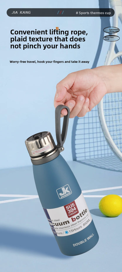 Coke Bottle 304 Stainless Steel Insulated Cup with Strap for Sports and Outdoor Use