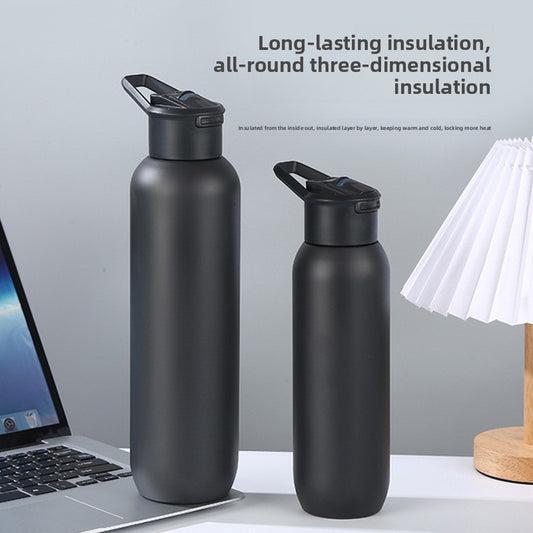 304 Stainless Steel Insulated Cup Portable Handheld Sports Water Bottle Straw Cup