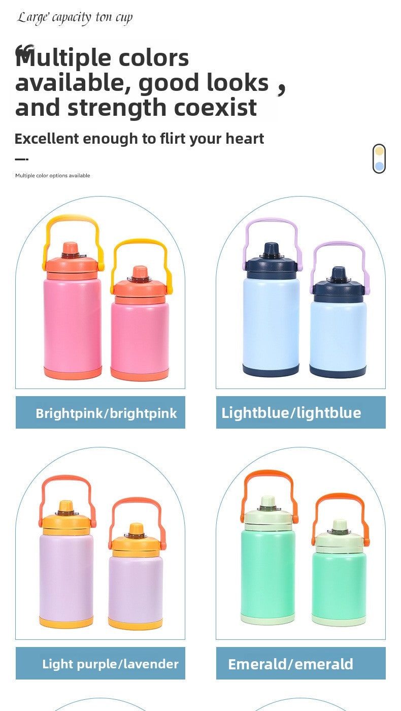 Outdoor sports water bottle stainless steel large capacity thermos cup