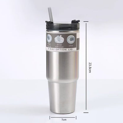30OZ Stainless Steel Insulated Cup Portable Straw Cup Coffee Cup
