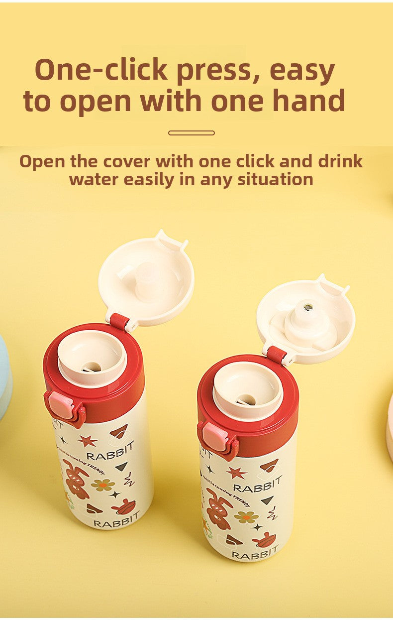 Bouncing Thermos Cup Cartoon Temperature Display Portable Water Cup