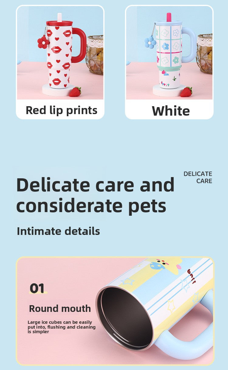 Cute Fashionable Stainless Steel Insulated Cup with Portable Handle