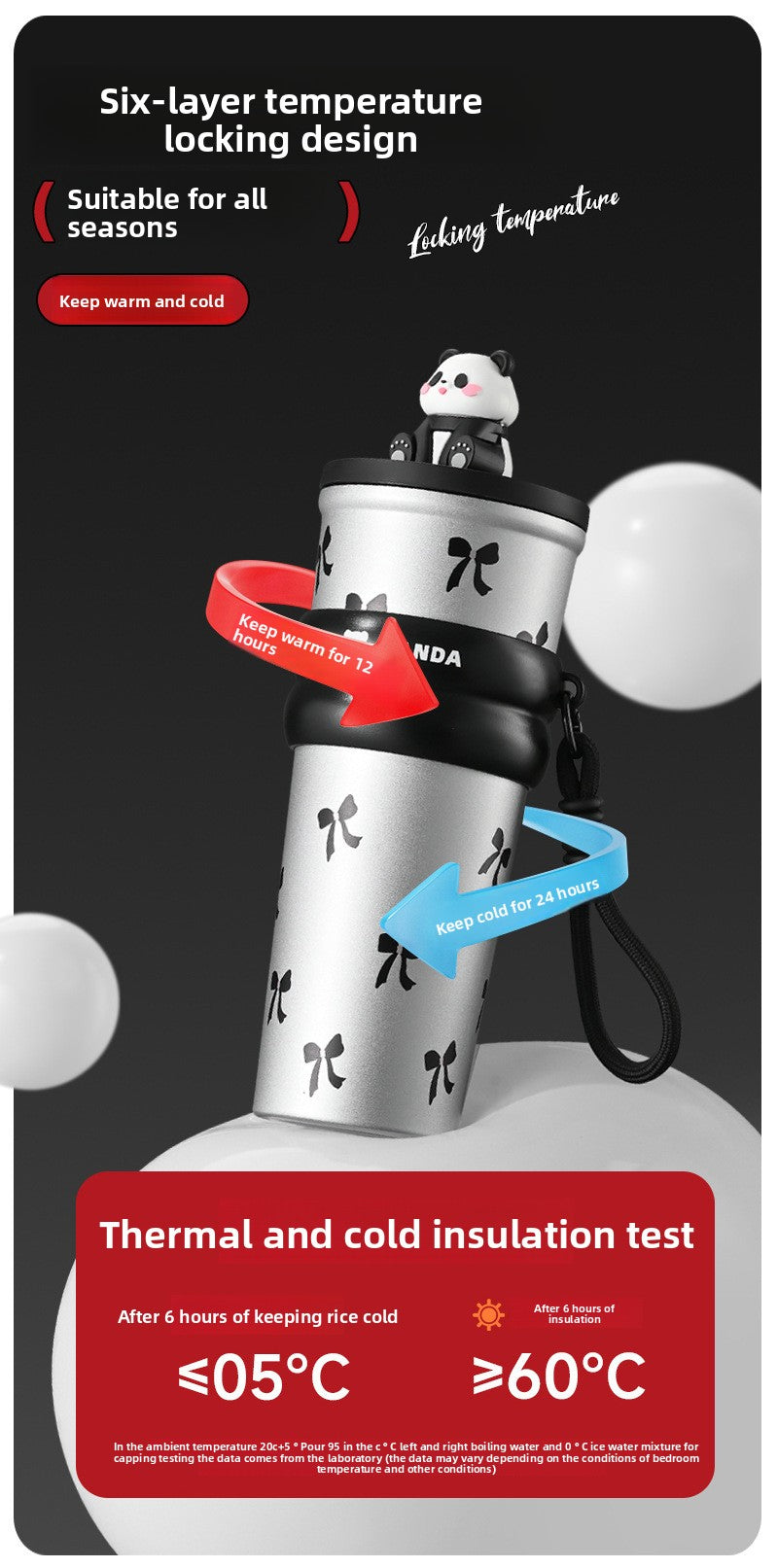 Insulated 316 Stainless Steel Thickened Portable Cup with Strap