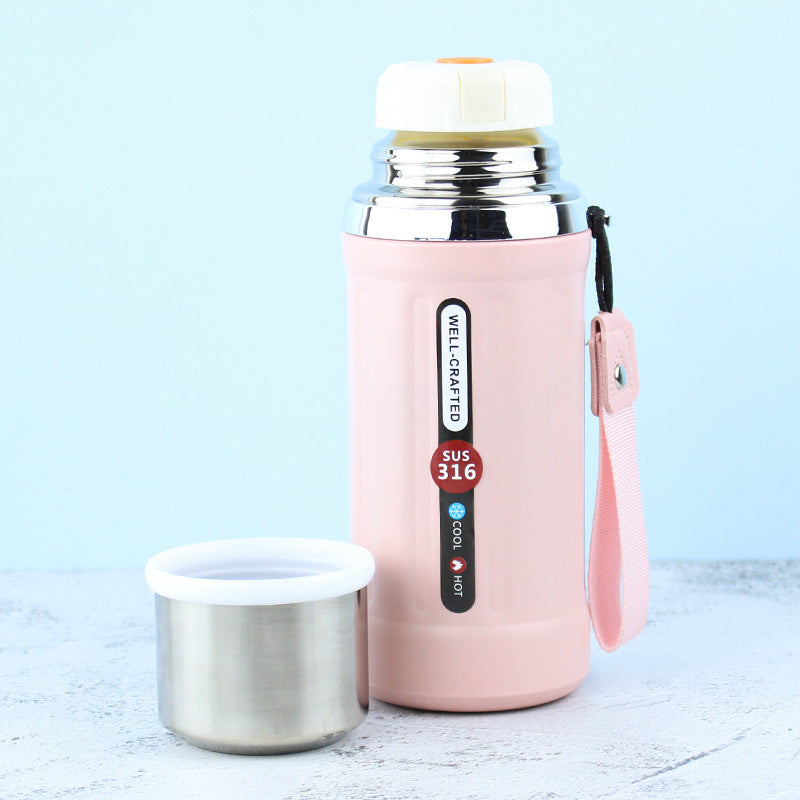 316 Stainless Steel Retro Roman Column Insulated Cup Outdoor Portable Large Capacity Water Cup