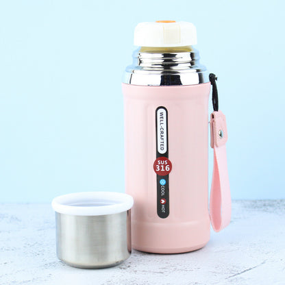 316 Stainless Steel Retro Roman Column Insulated Cup Outdoor Portable Large Capacity Water Cup