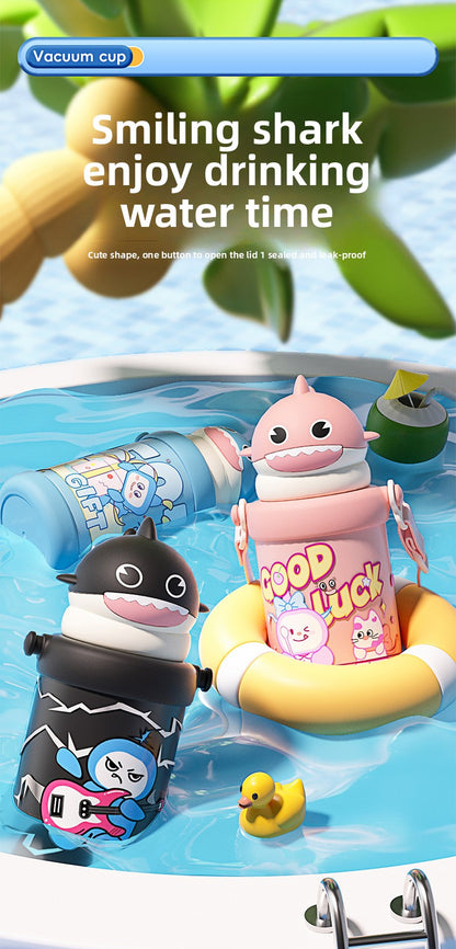 Cartoon Children's 316L Stainless Steel Insulated Tumbler Outdoor Strap Straw Cup