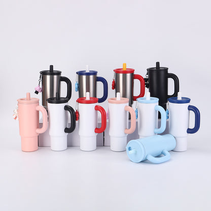 304 Stainless Steel Handle Insulated Cup Portable Car Straw Cup
